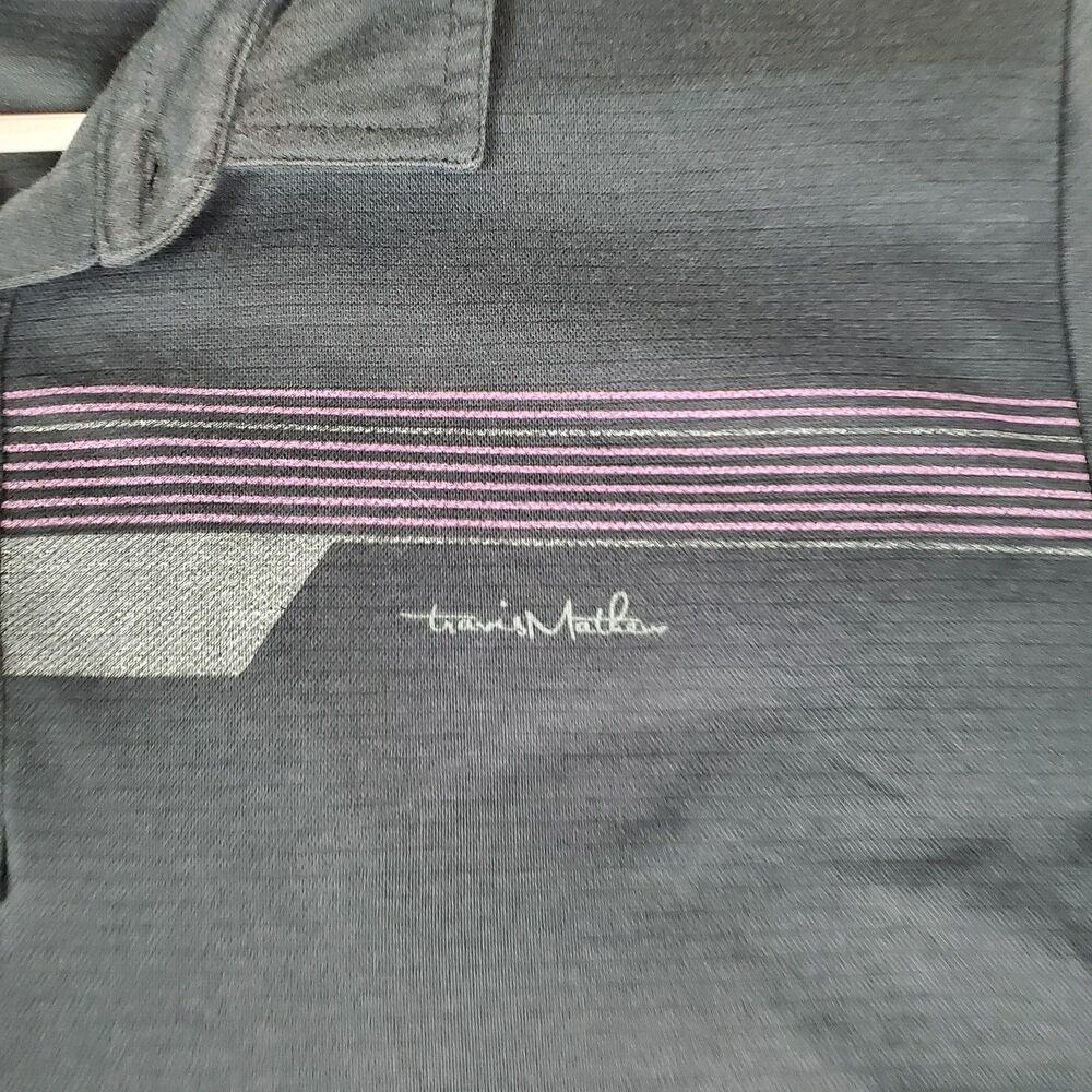 Travis Mathew Polo Shirt Mens XL Blue Striped Pima Cotton Golf Performance Top - Picture 7 of 11